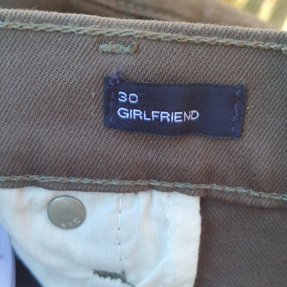 GAP Girlfriend Green Denim Distressed Jeans Women's size 30 - Picture 3 of 8